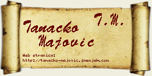 Tanacko Majović vizit kartica